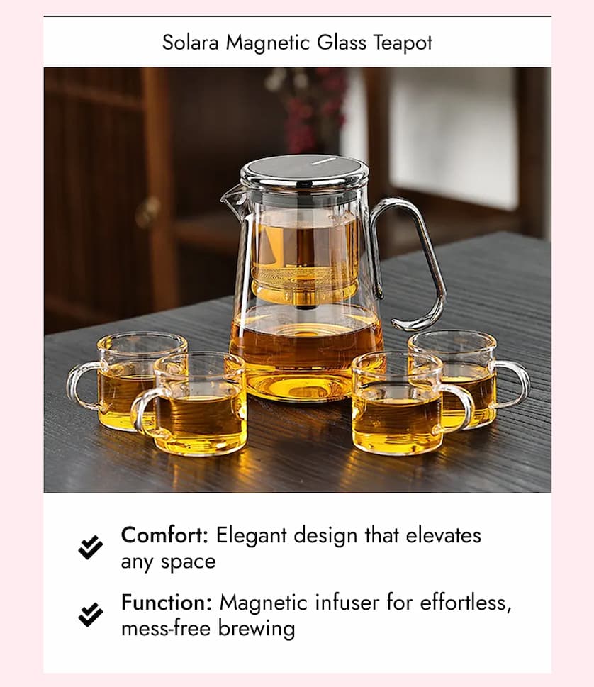 Solara   Magnetic   Glass   Teapot Sale price