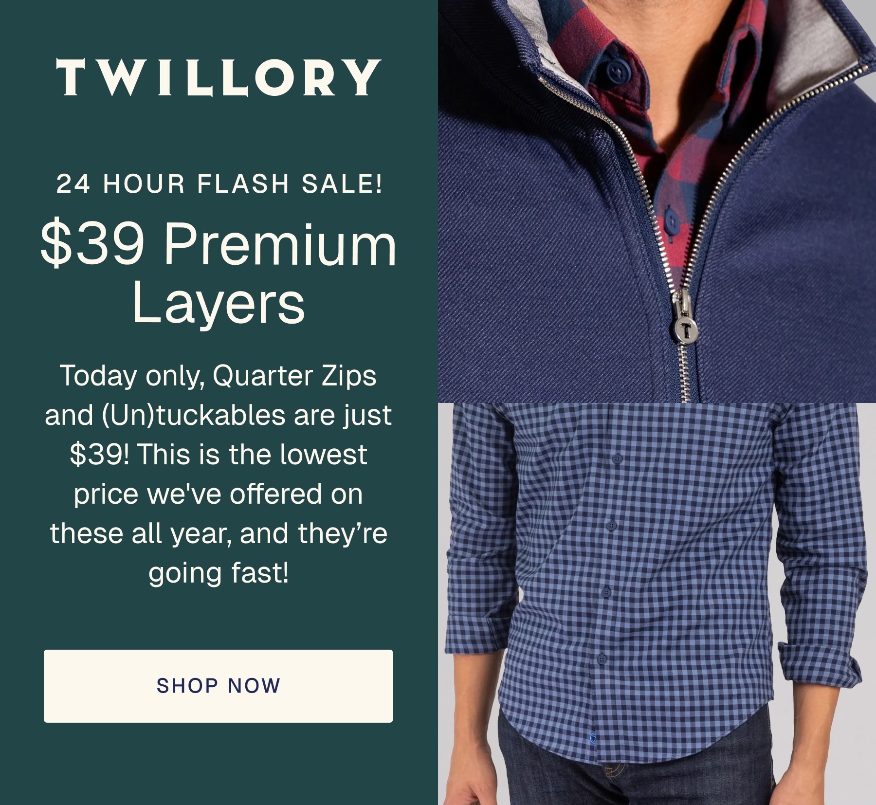 TWILLORY | 24 HOUR FLASH SALE! $39 Premium Layers