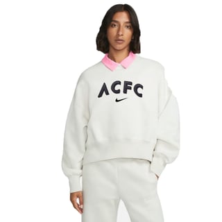 Angel City FC Nike Womens Cream Phoenix Fleece Oversized Crew with ACFC Wordmark2