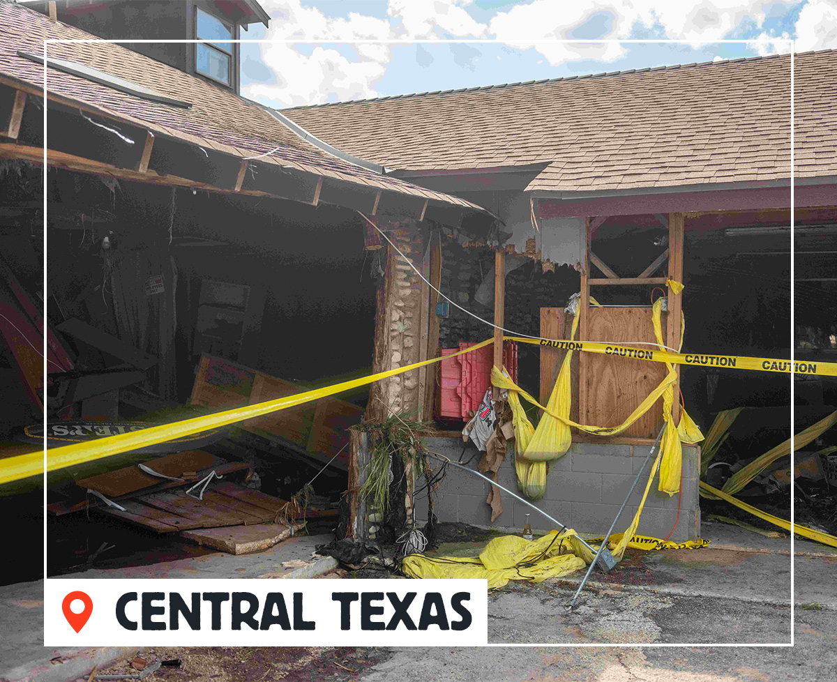 Flood damage in Texas