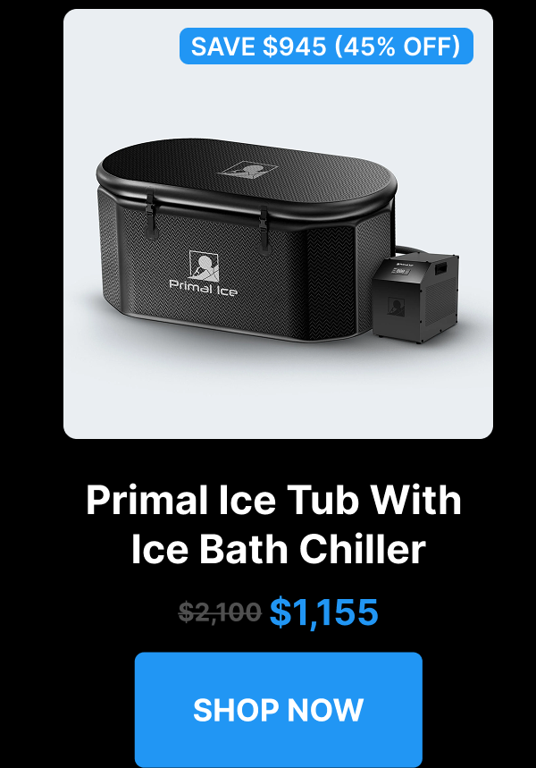 Primal Ice Tub With  Ice Bath Chiller $1,155 [ SHOP NOW ]