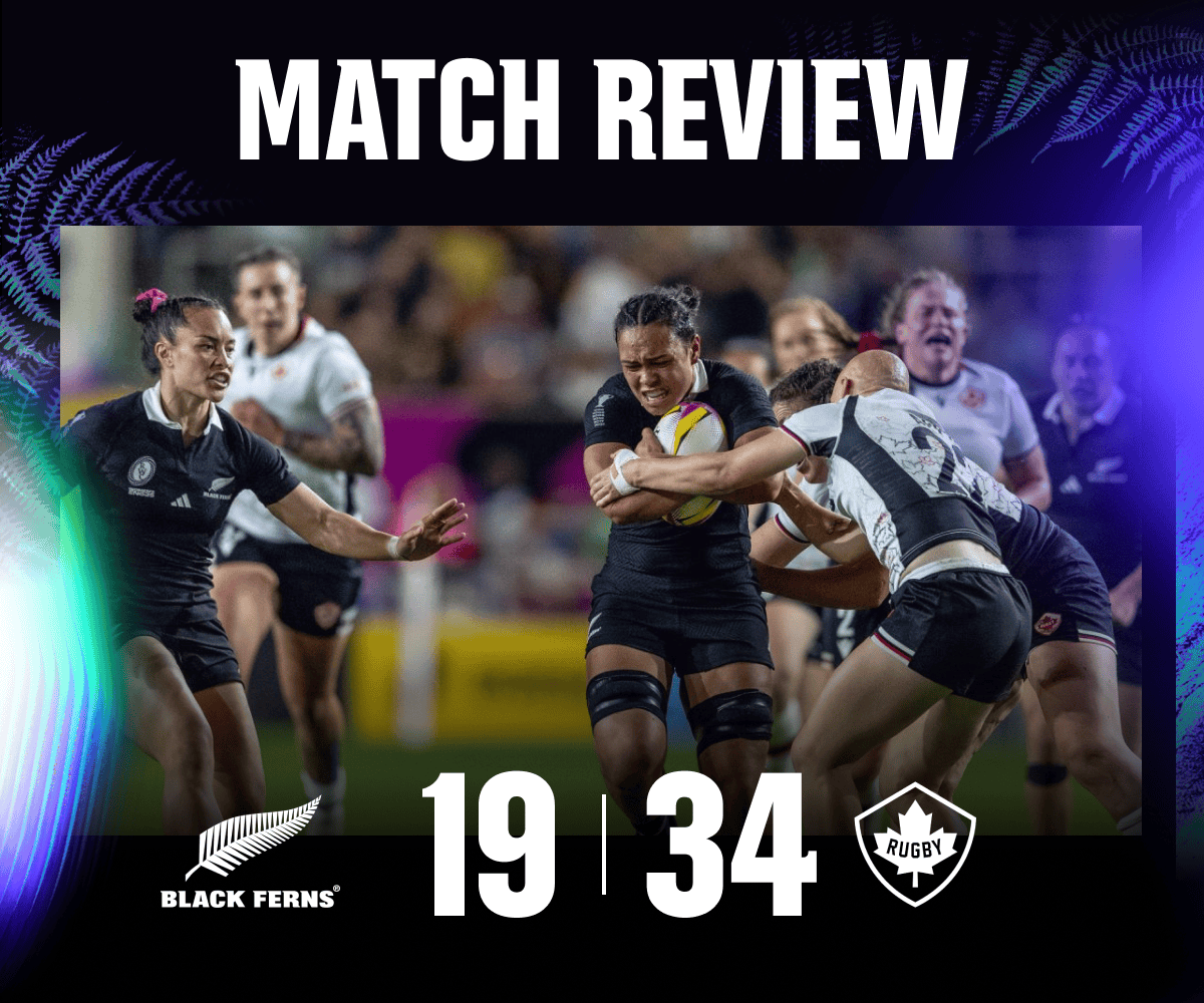 Black Ferns players celebrating a try 