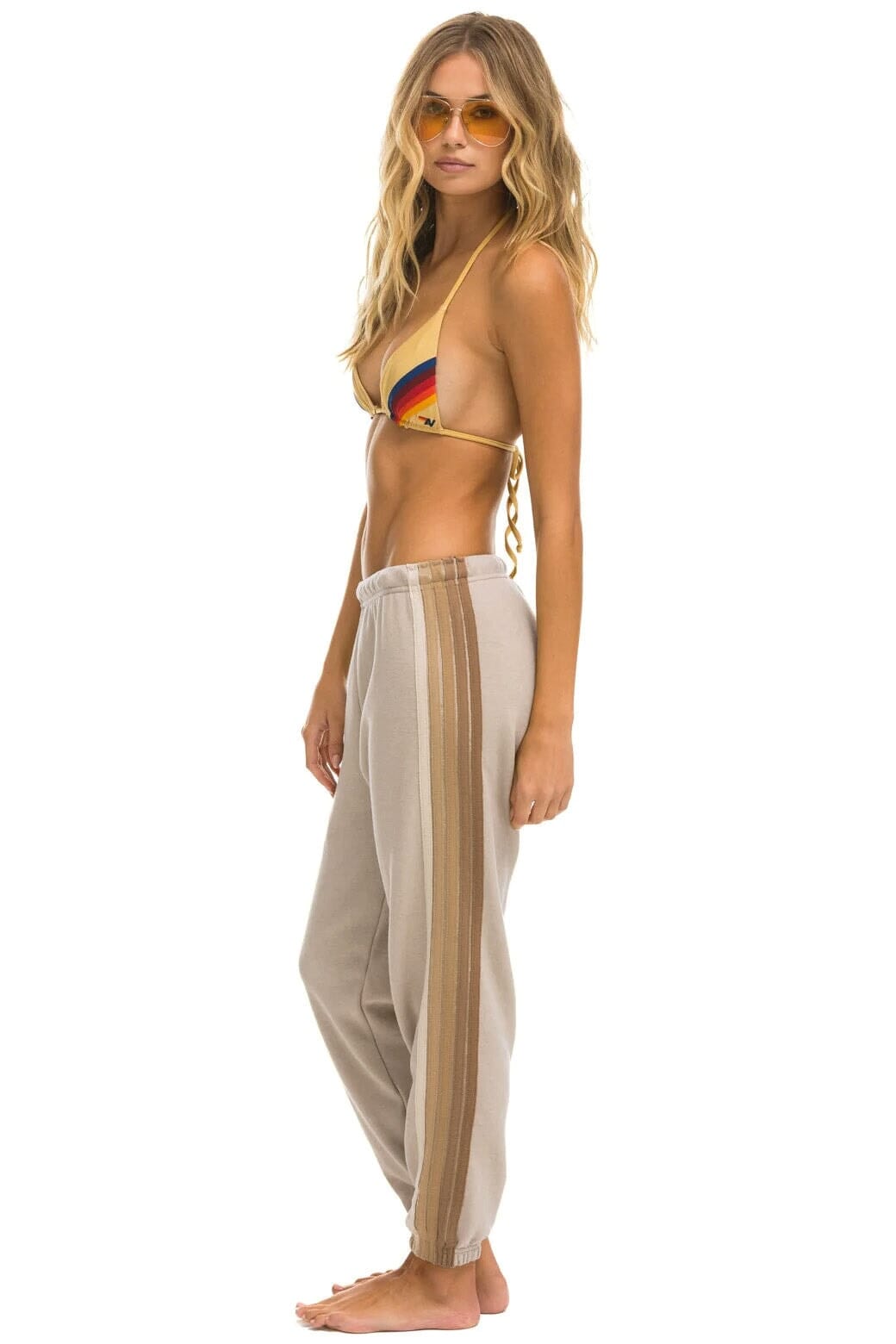 Image of 5 STRIPE SWEATPANTS - SAND // TAN