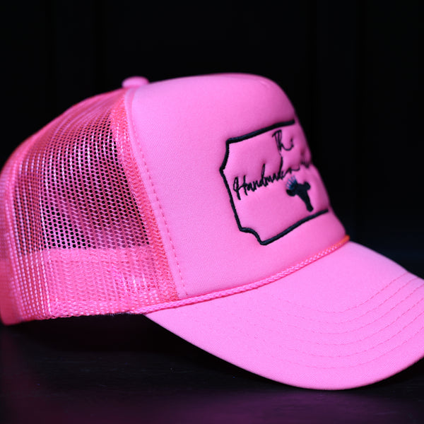 The Handmade Heifer: Hot Pink/Black Trucker Hat