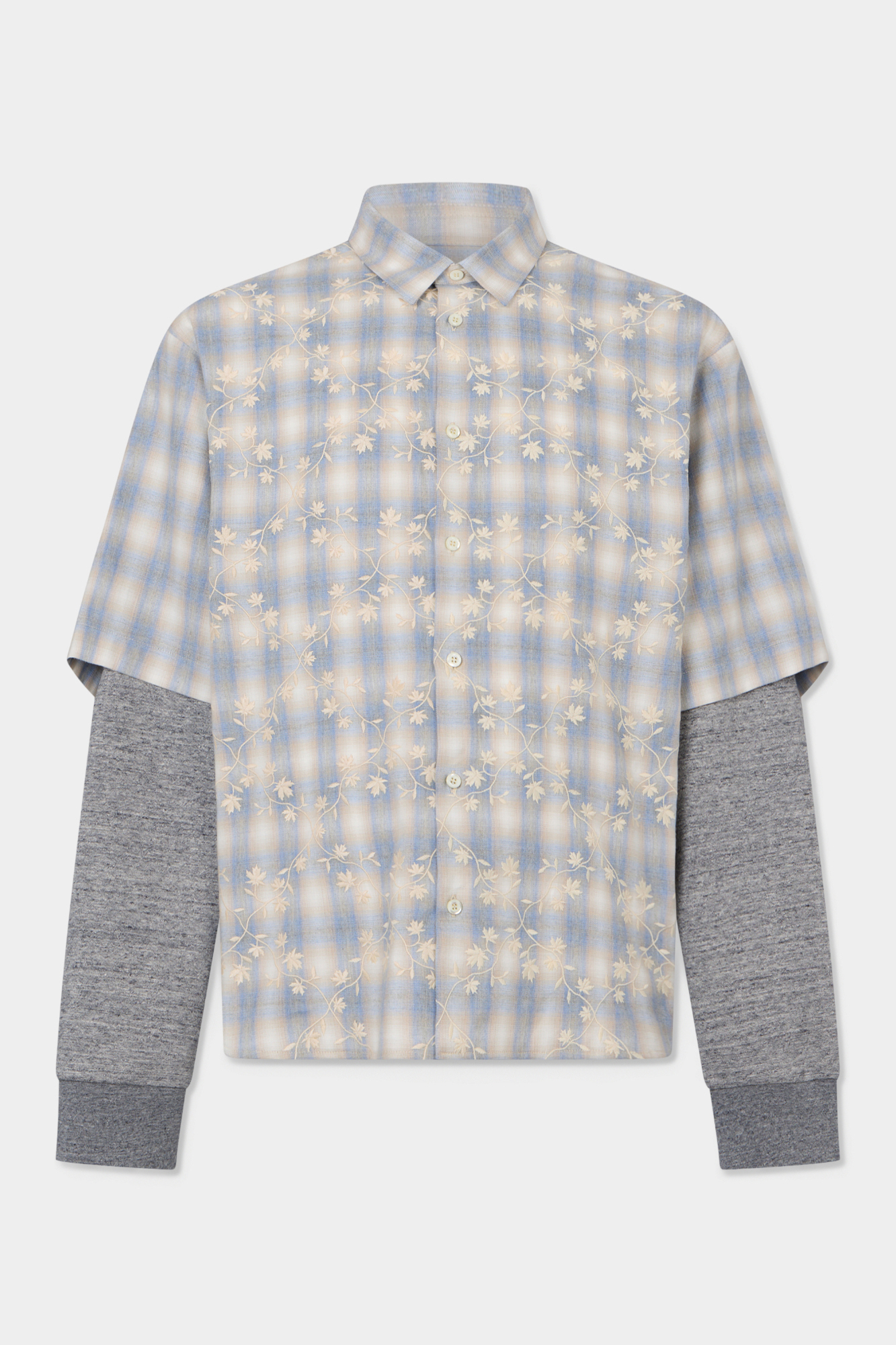 Classic Check Embroidered Double Sleeve Shirt