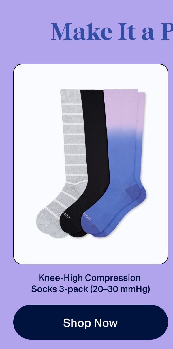 Make it a pack & save | Knee-High Compression&nbsp; Socks 3-pack (20–30 mmHg) | Shop