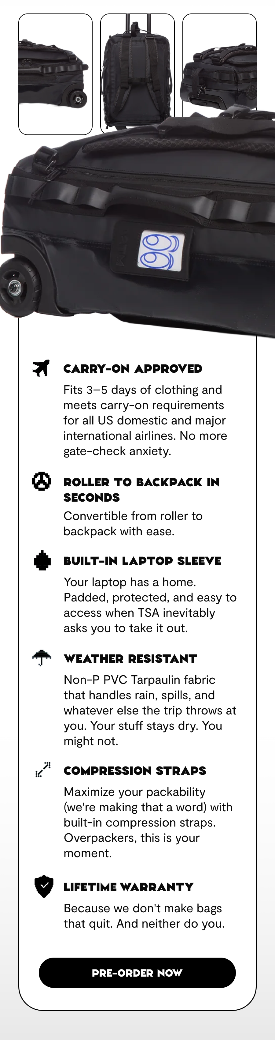 New Go-Bag Roller Small - Carry On Approved