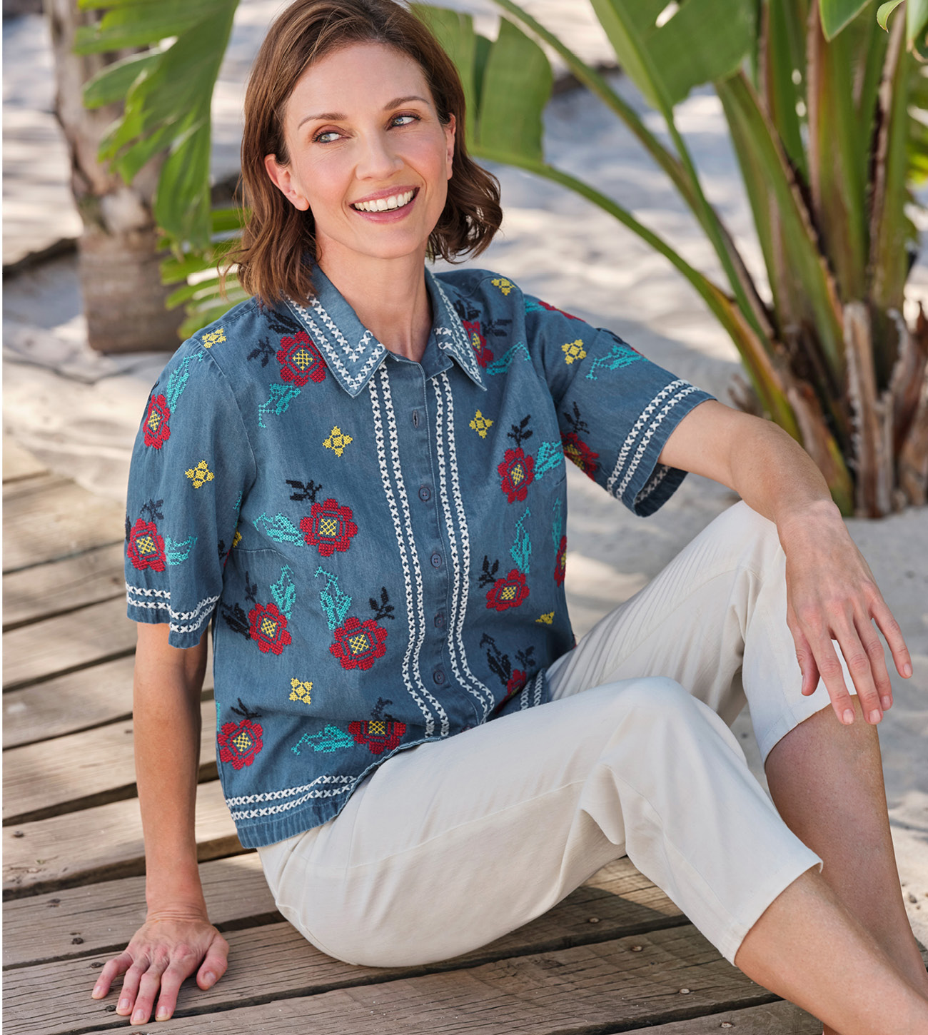 Cross Stitch Embroidered Shirt