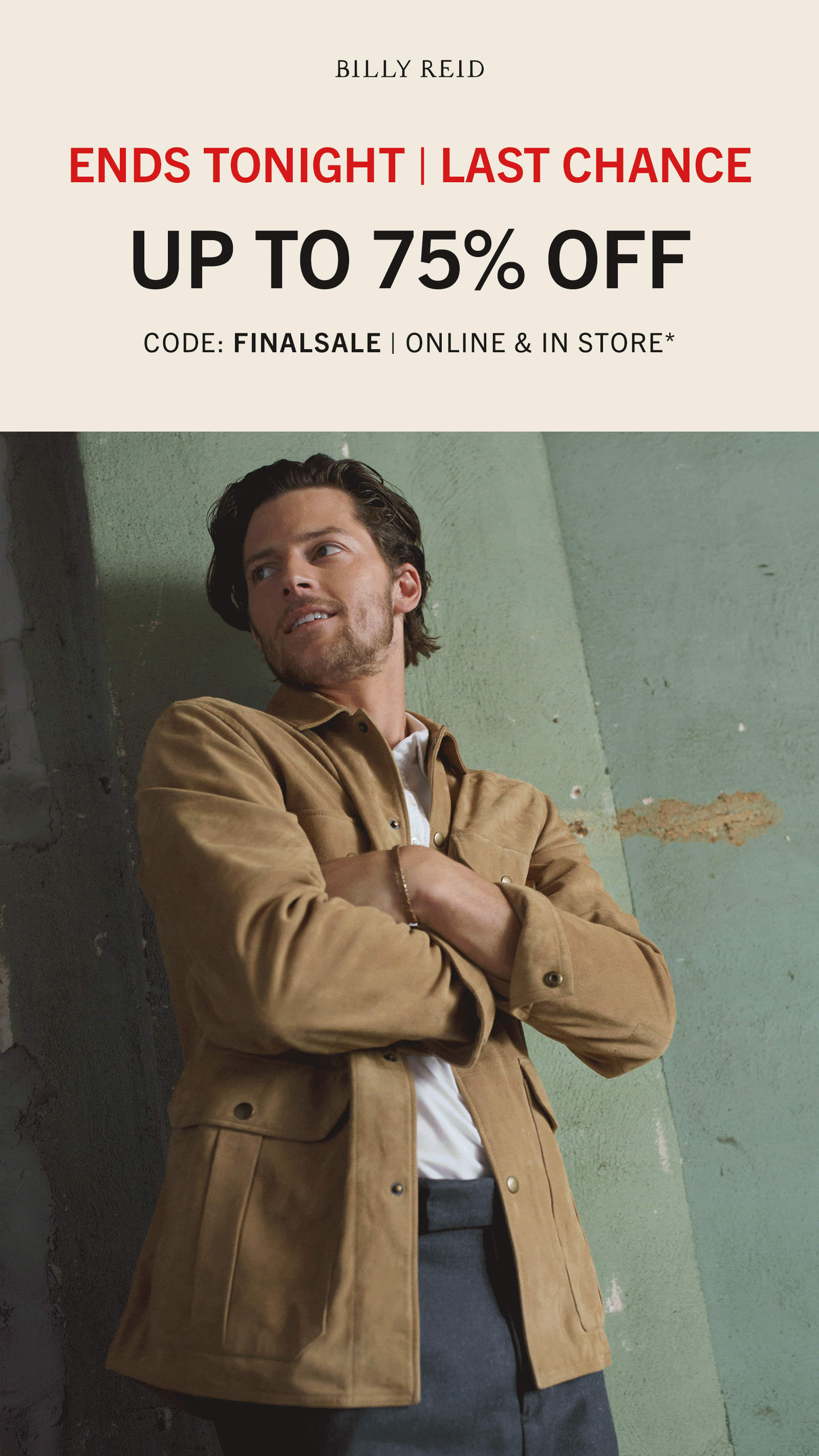Sale ends tomorrow up to 75% Off