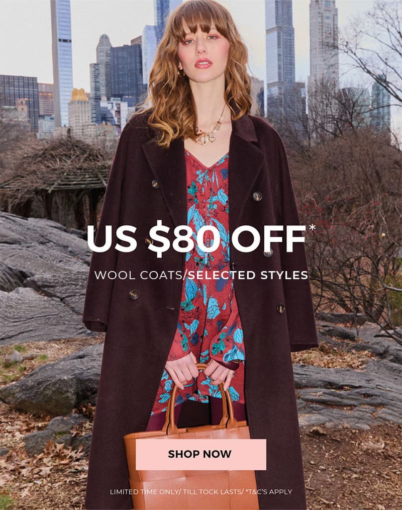 US $80 OFF* Coats, Blazers and Outerwear