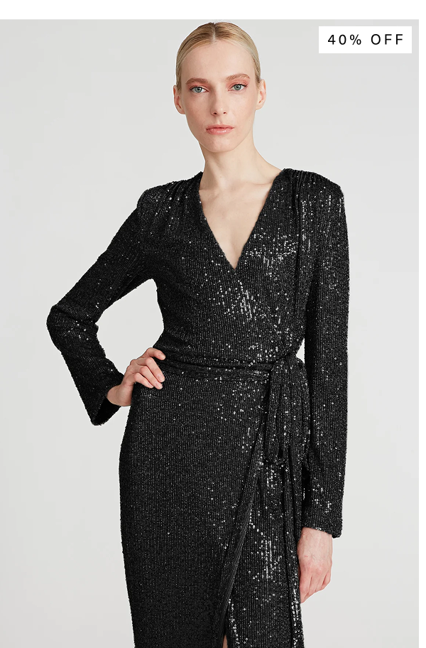 Falan Sequin Cocktail Dress in Black (40% off)