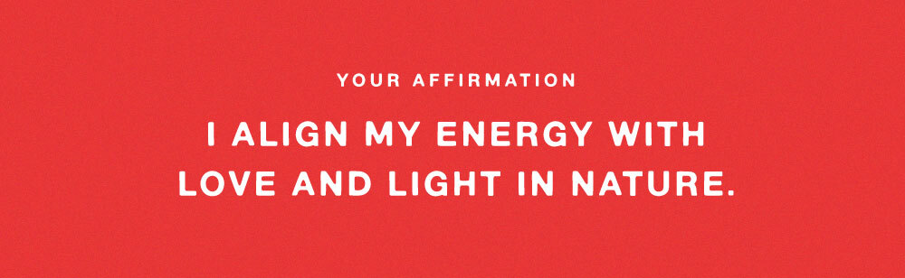 YOUR AFFIRMATION: I ALIGN MY ENERGY WITH LOVE AND LIGHT IN NATURE