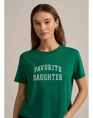 THE CROPPED COLLEGIATE TEE-emerald white / L