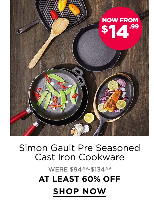 Simon Gault Pre Seasoned Cast Iron Cookware