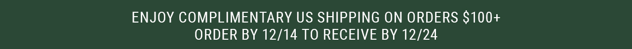Complimentary Shipping On All US Orders $100+