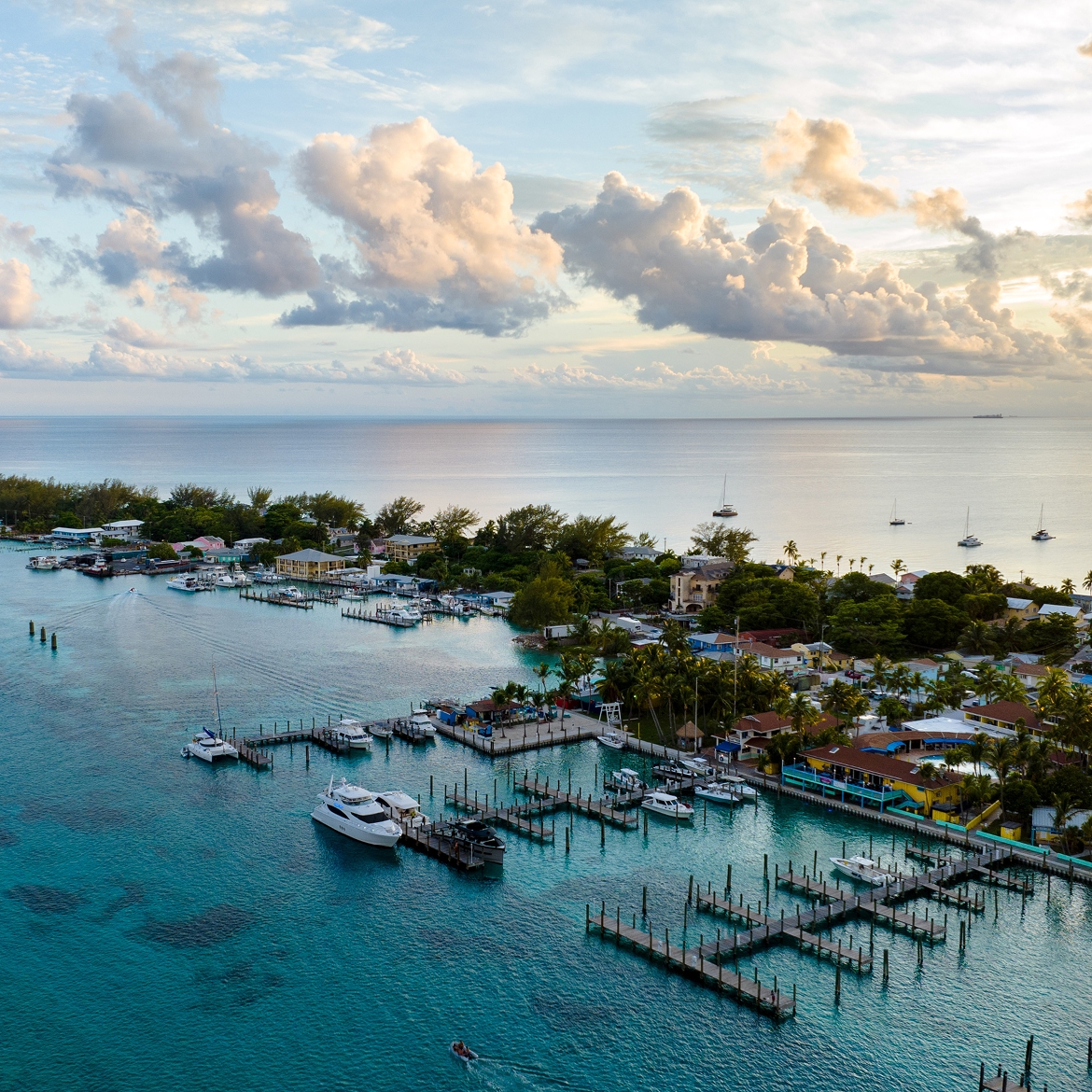 Harbor in The Bahamas. 
