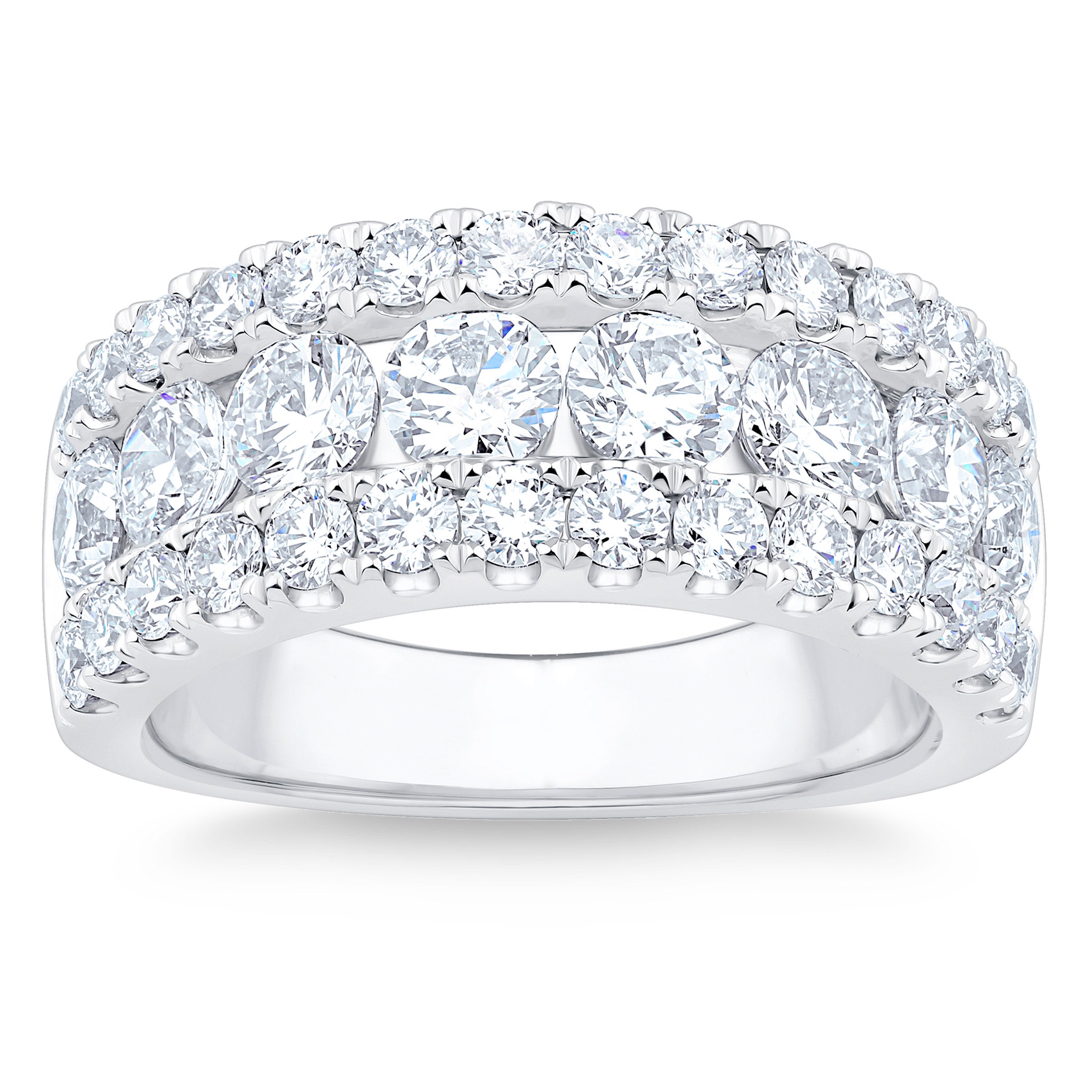 Round Brilliant 3.00 ctw Diamond Platinum Band