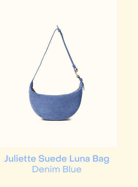 Juliette Suede Lune Bag Denim Blue