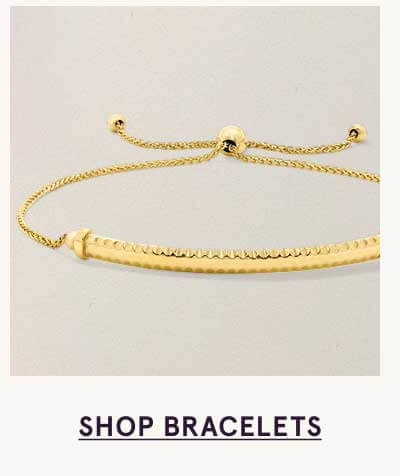 Gold, sleek adjustable bracelet with polished finish. Click here to shop bracelets