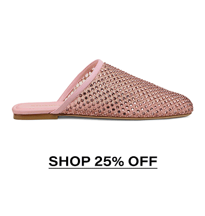 Bareitall Shine Flat Mule in Pink Crystal
