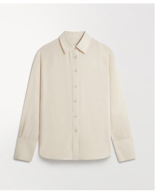 Silk Crepe Shirt in Parchment