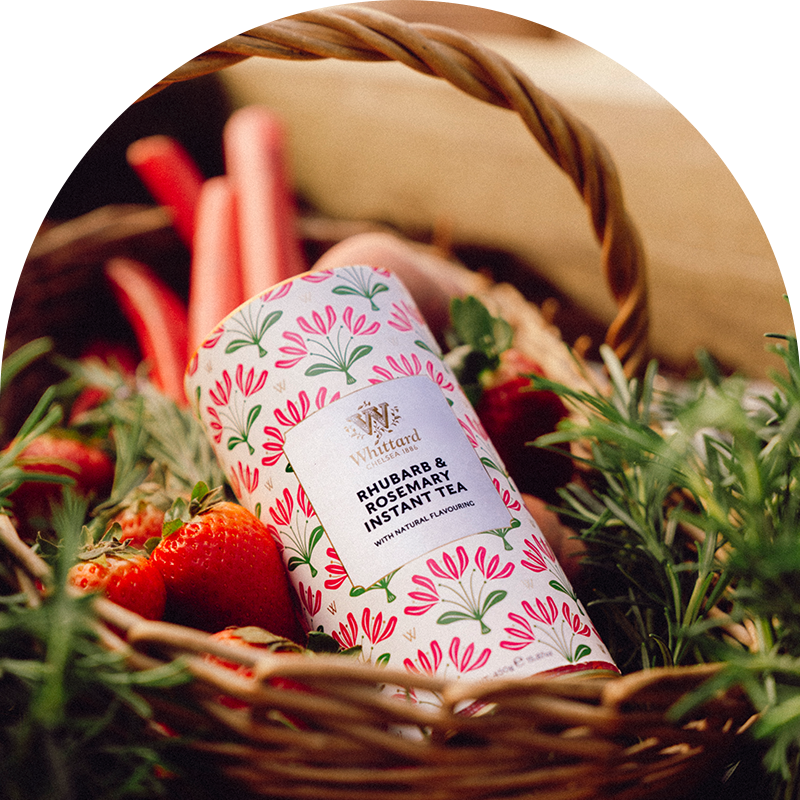 image of rhubarb and rosemary flavour instant tea