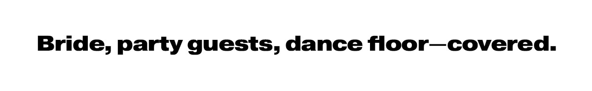 Bride, party guests, dance floor