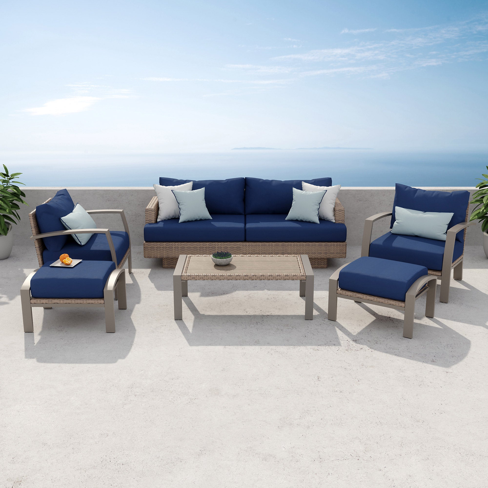 Portofino Repose 6-Piece Outdoor Patio Seating Set