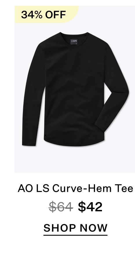 AO Long Sleeve Curve-Hem Tee