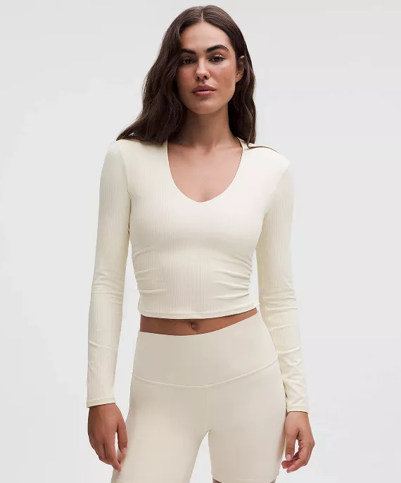 All It Takes Ribbed Nulu V-Neck Long-Sleeve Shirt