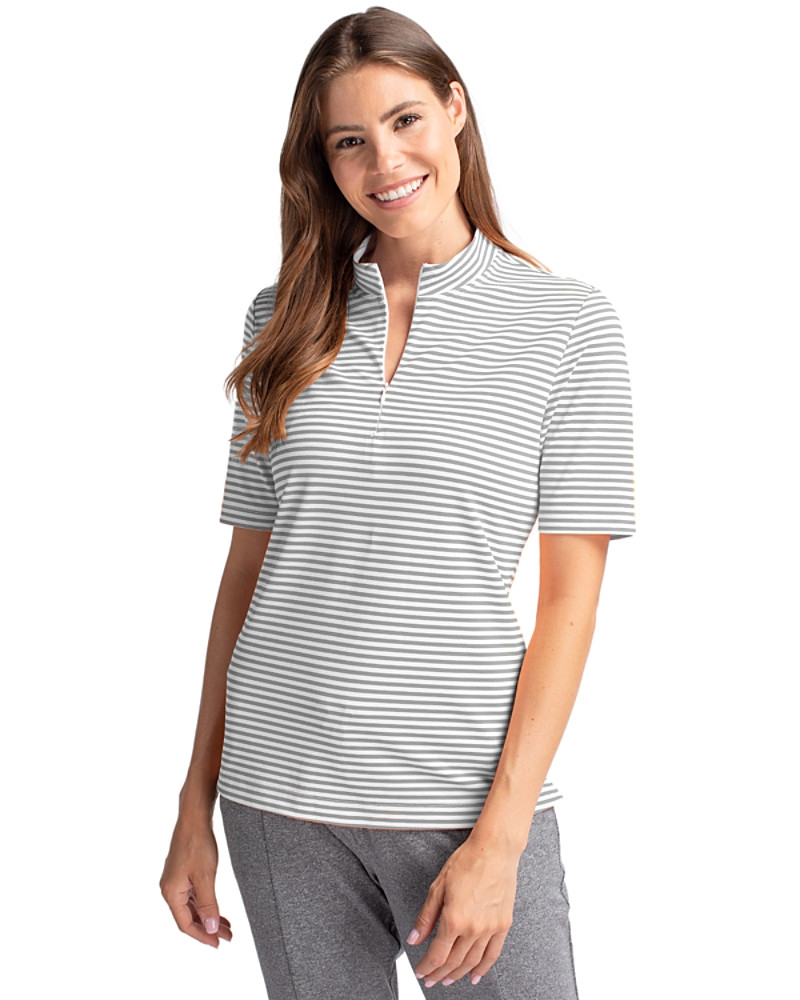 Image of Cutter & Buck Virtue Eco Pique Stripe Recycled Womens Top