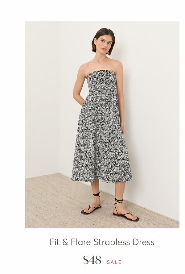 Fit & Flare Strapless Dress