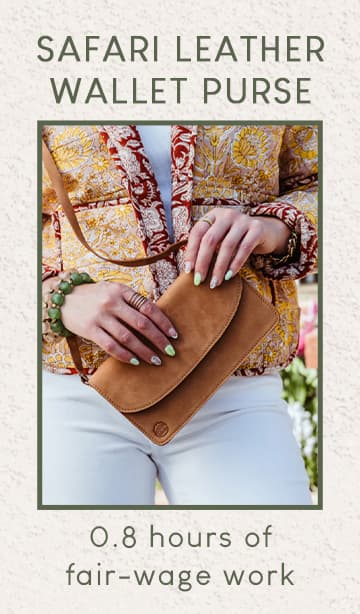 Safari Leather Crossbody Wallet Purse