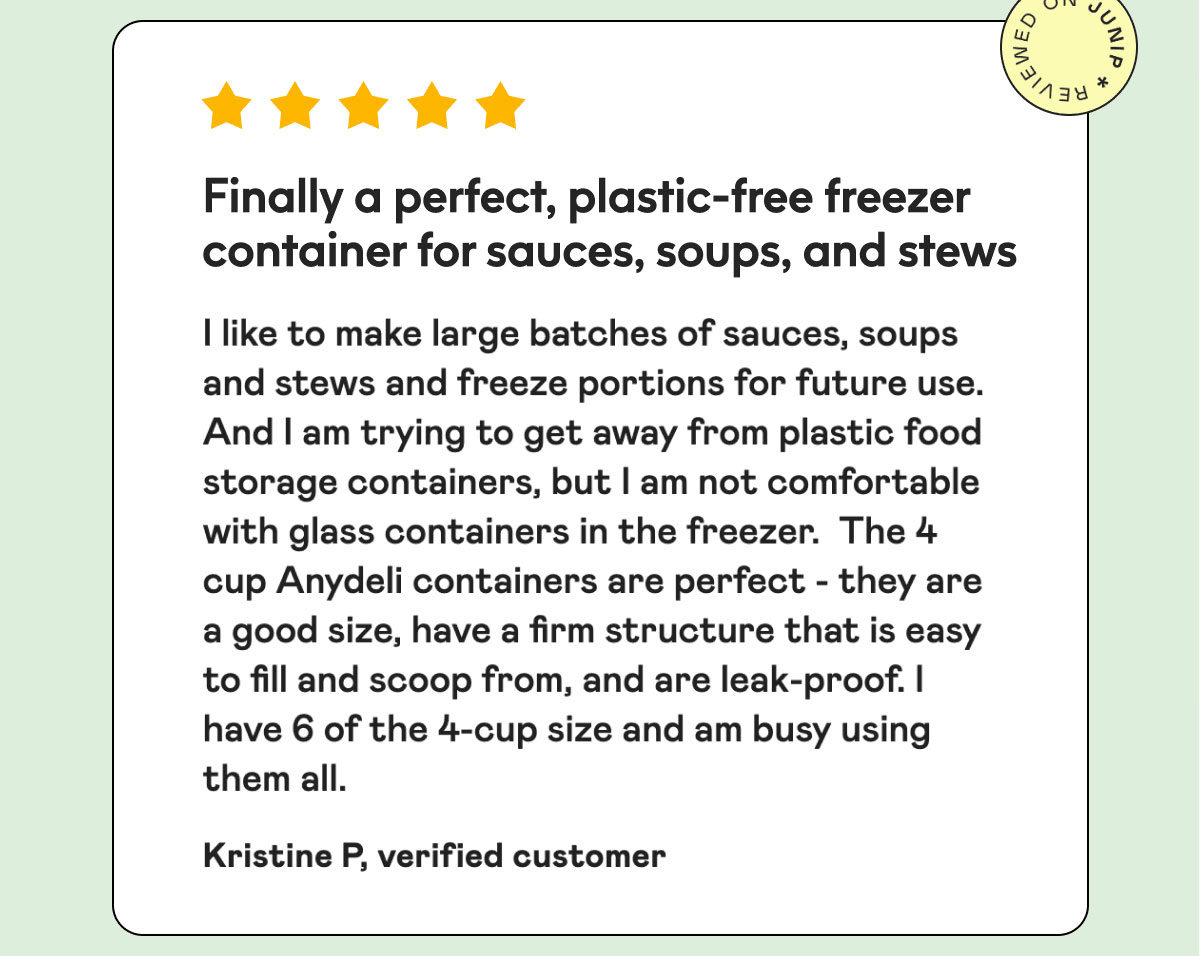 Finally a perfect, plastic-free freezer container for sauces, soups, and stews