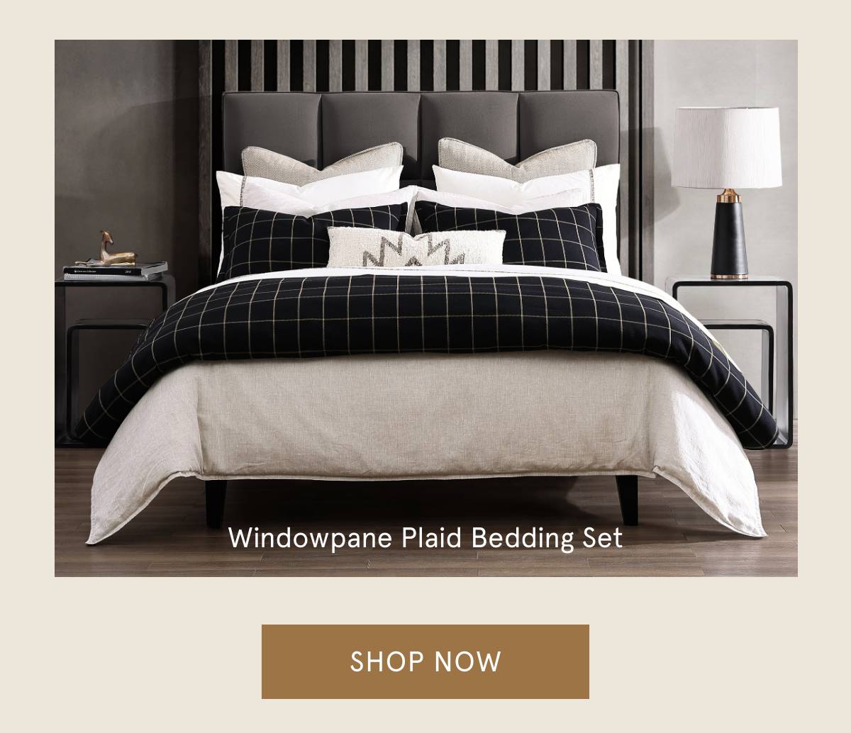 Windowpane Plaid Bedding Set
