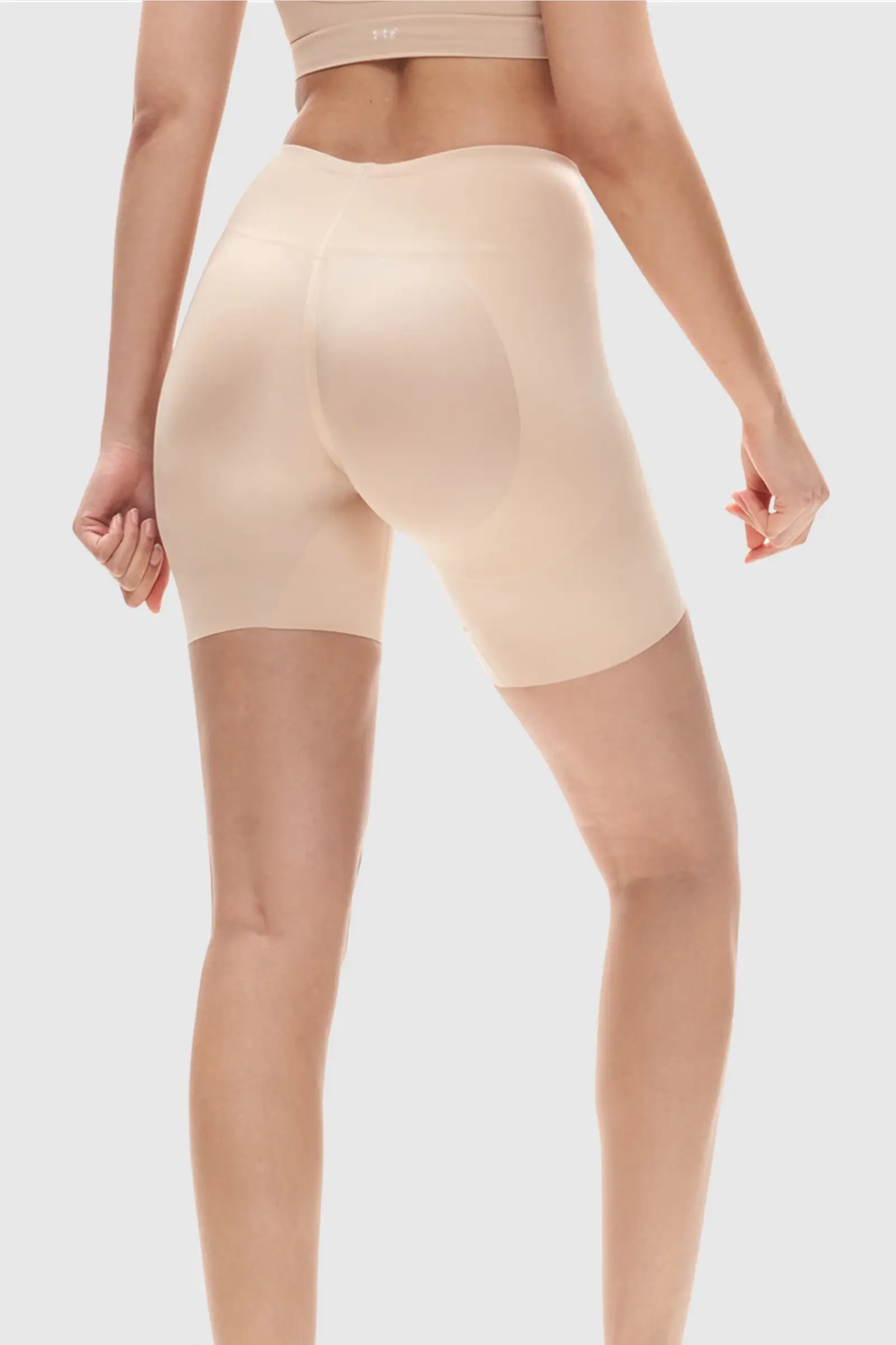 Image of Sculpting Perforated Highlight Shorts Almond