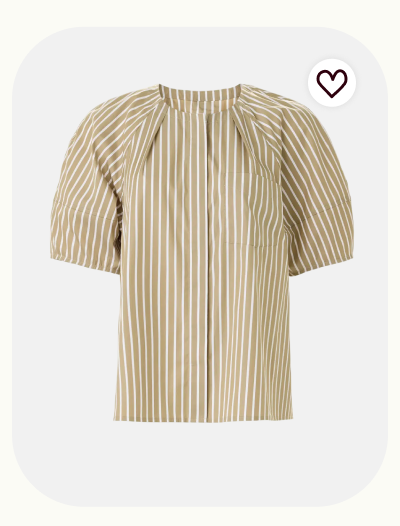 Stripe Lantern Sleeve Shirt