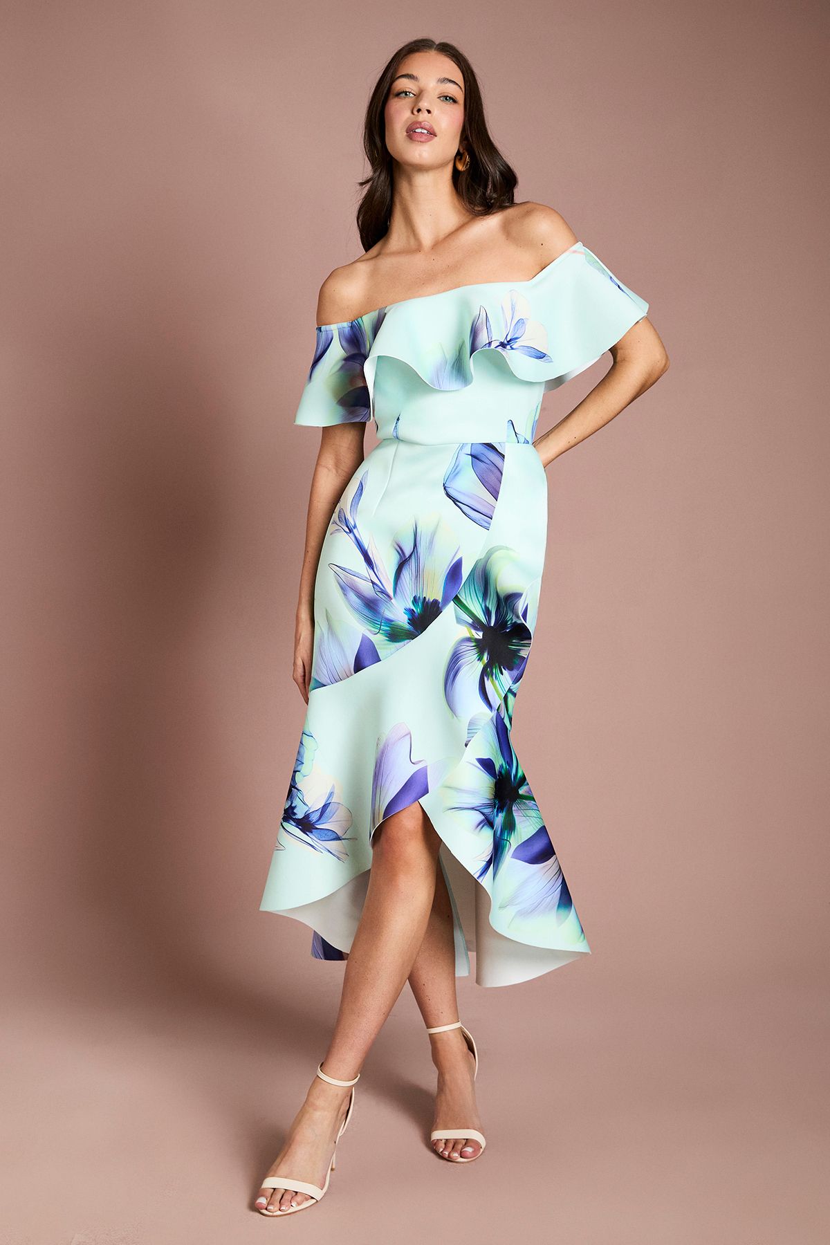 Placement Floral Scuba Dress