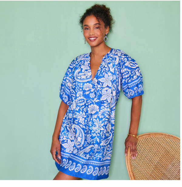 Puff Sleeve Peasant Dress