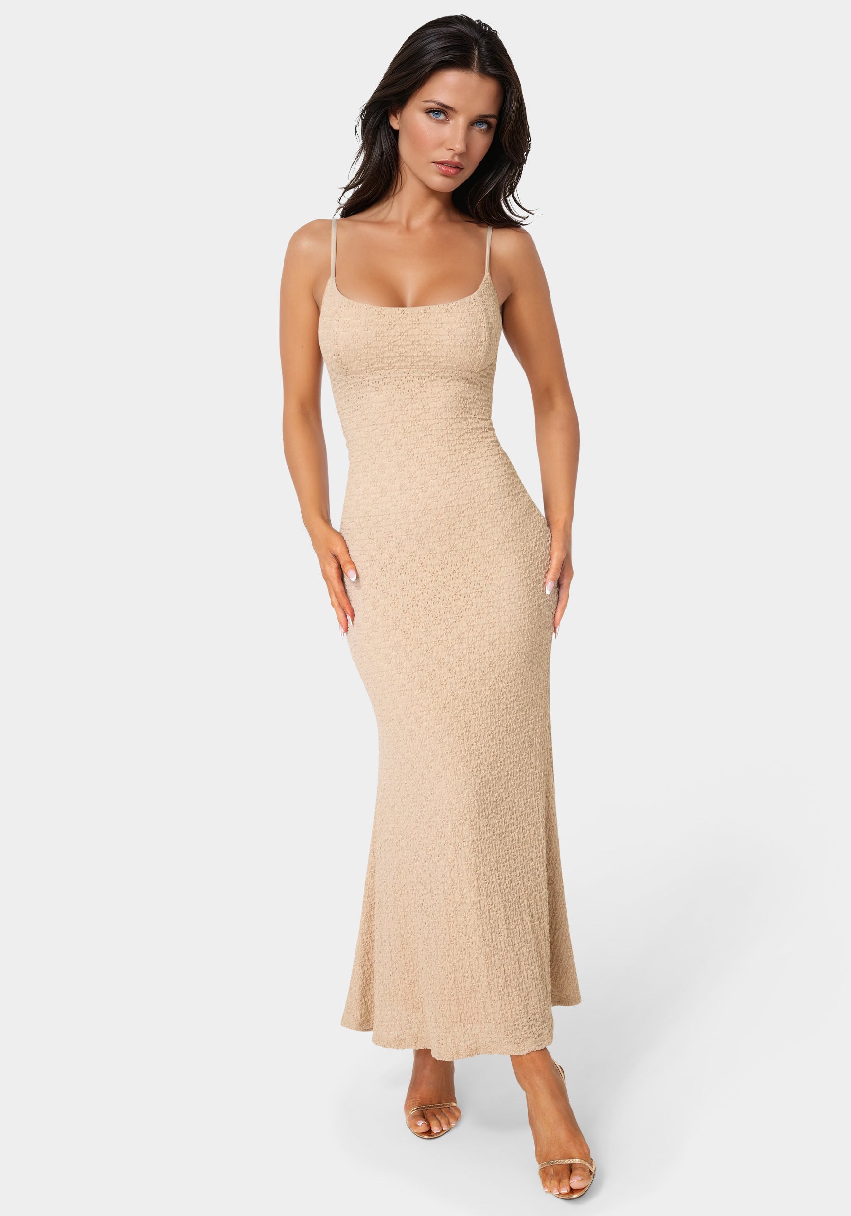 Image of Floral Lace Bodycon Maxi Dress