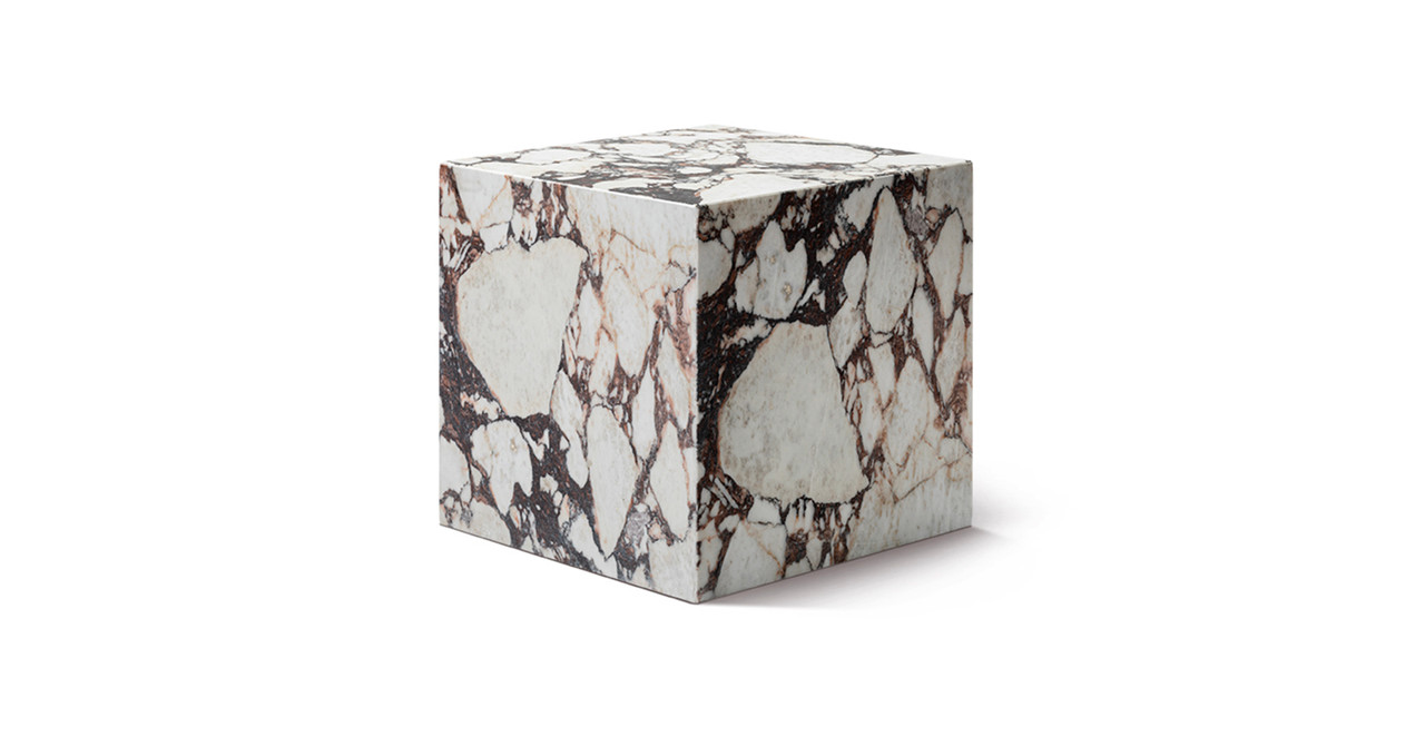 Image of Copenhagen Marble Plinth Cube Small Side Table