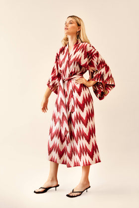 Anisa Ikat Kimono Pink