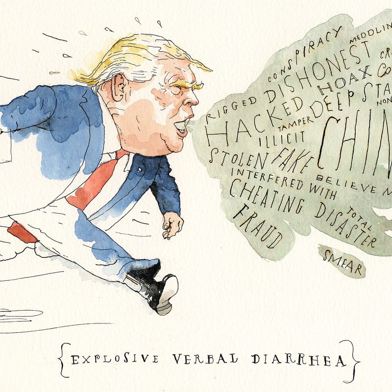 Trump expels verbal diarrhea.