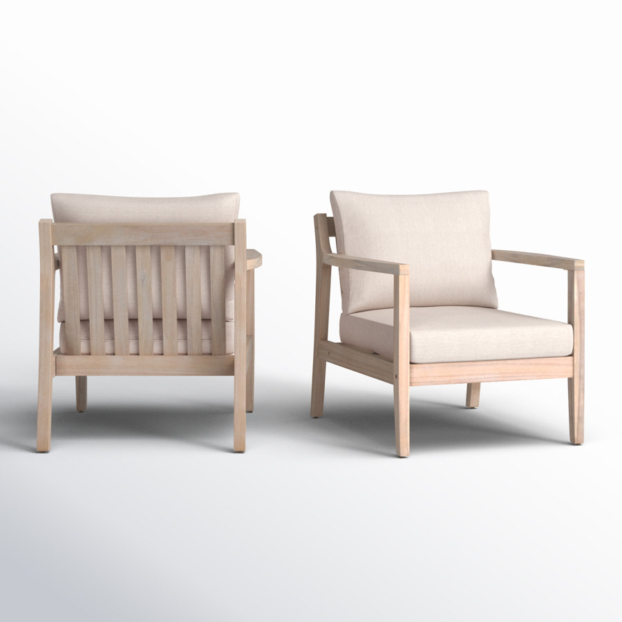 Amina Outdoor Solid Wood Acacia Chair with Cushions