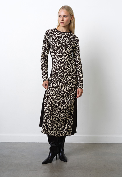 Kelly Print Jersey Long Sleeve Dress