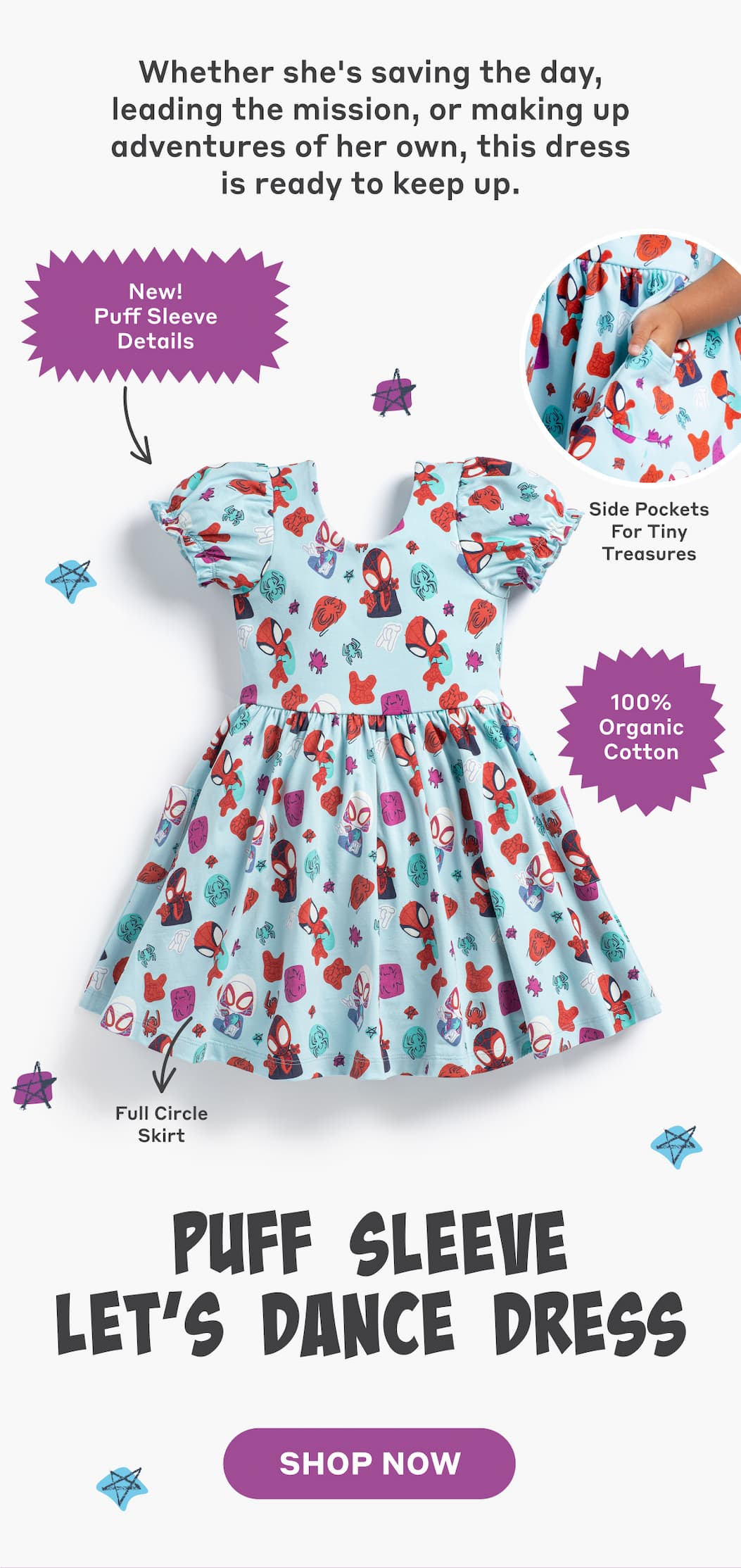 Puff Sleeve Pocket Let's Dance Dress - Shop Now