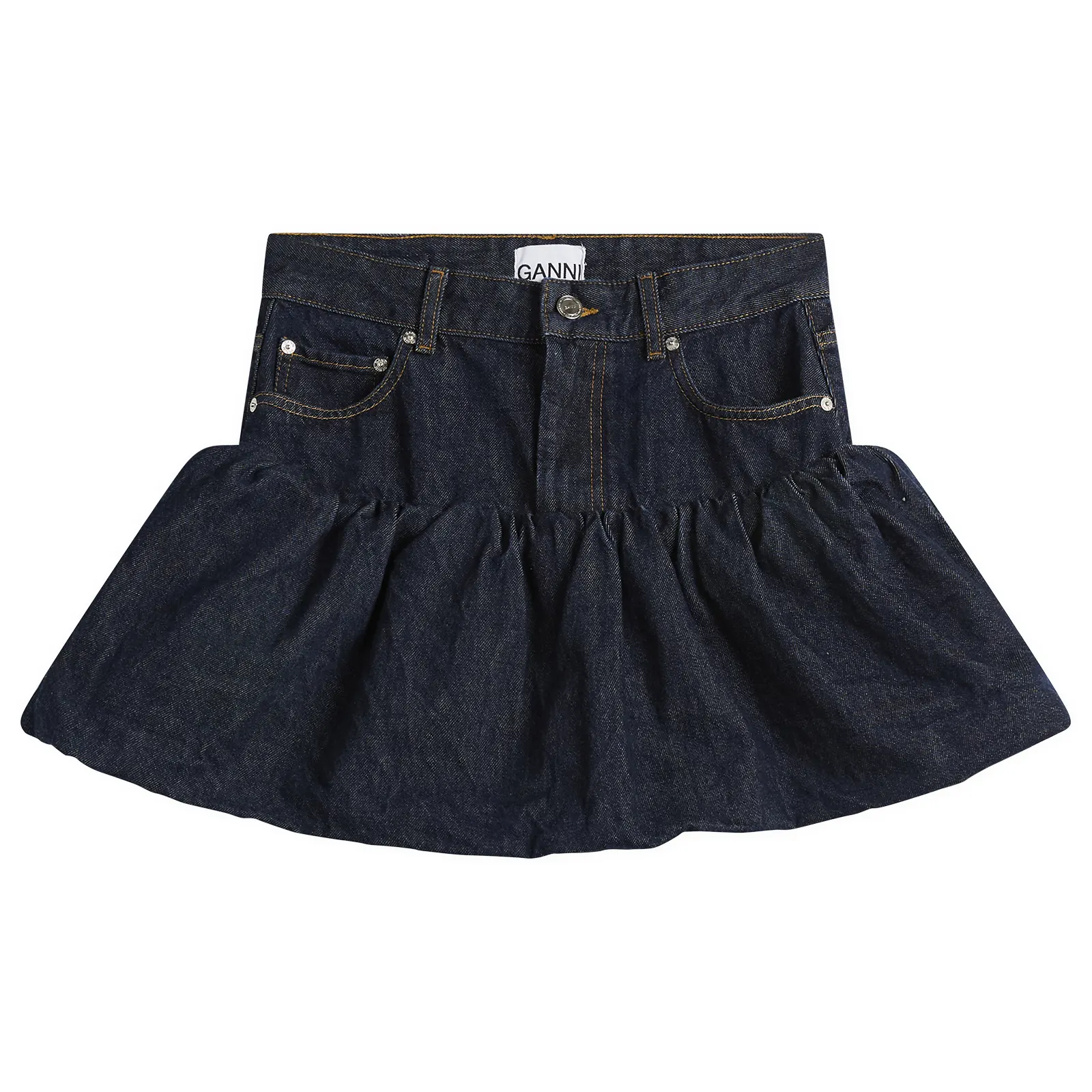 GANNI Rinse Denim Bubble Mini