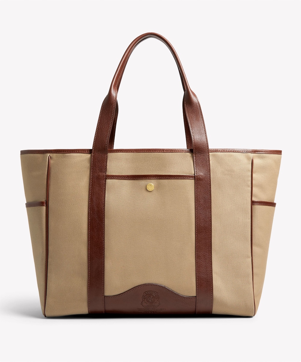 Market Tote Khaki Twill Vintage Chestnut