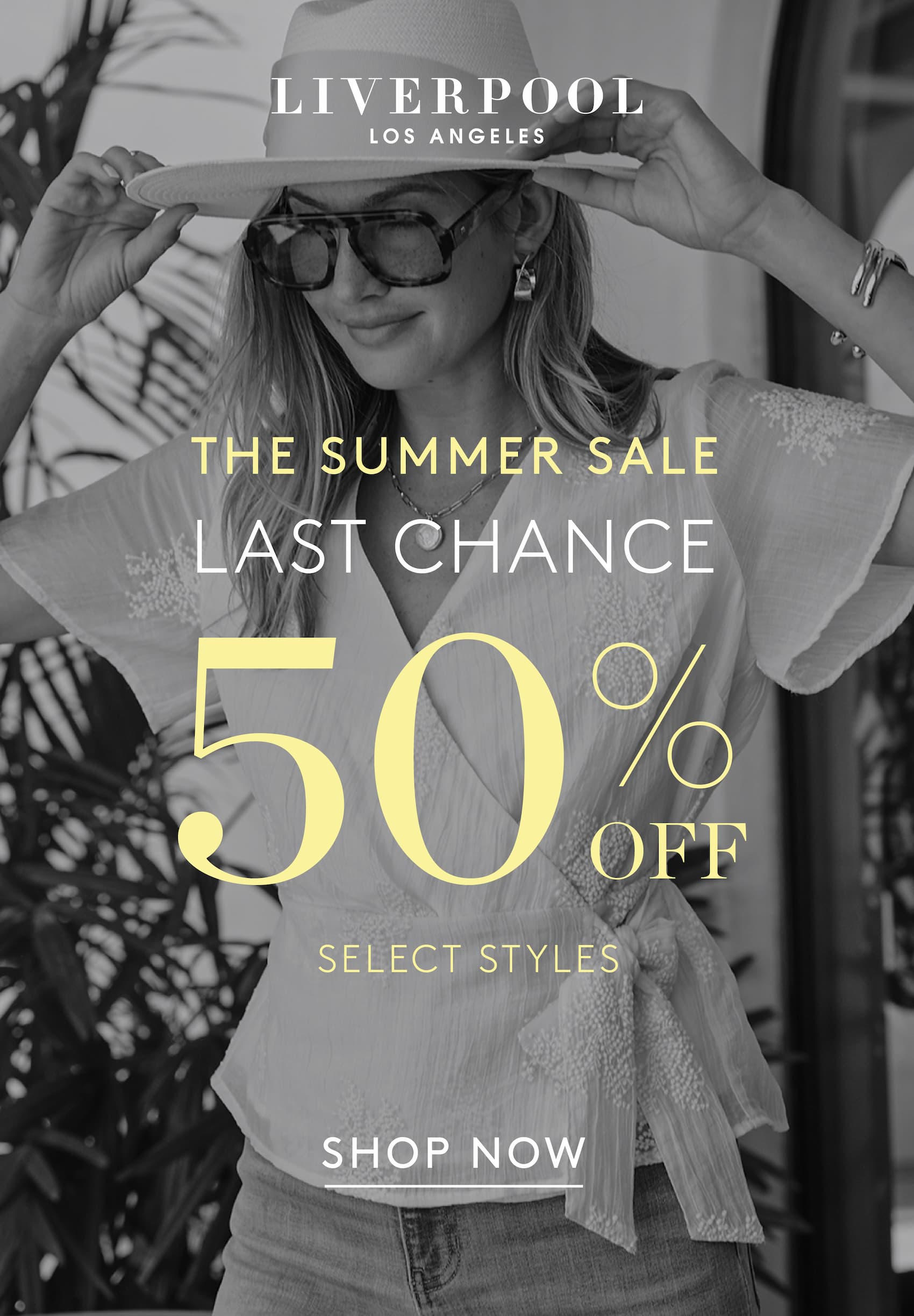 The Summer Sale. 50% off. Select Styles. Shop Now.