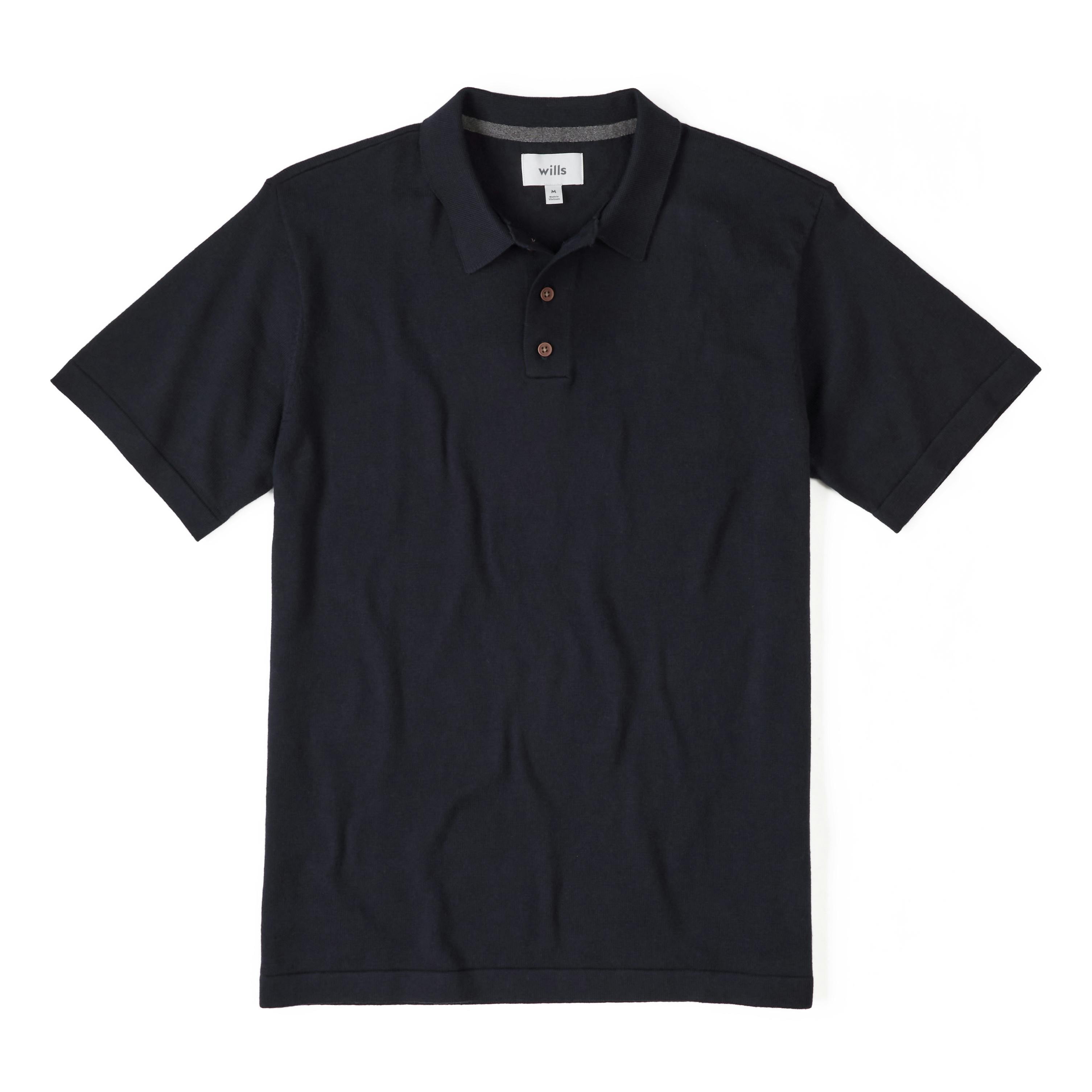 Fine Ribbed Cotton Cashmere Short Sleeve Polo